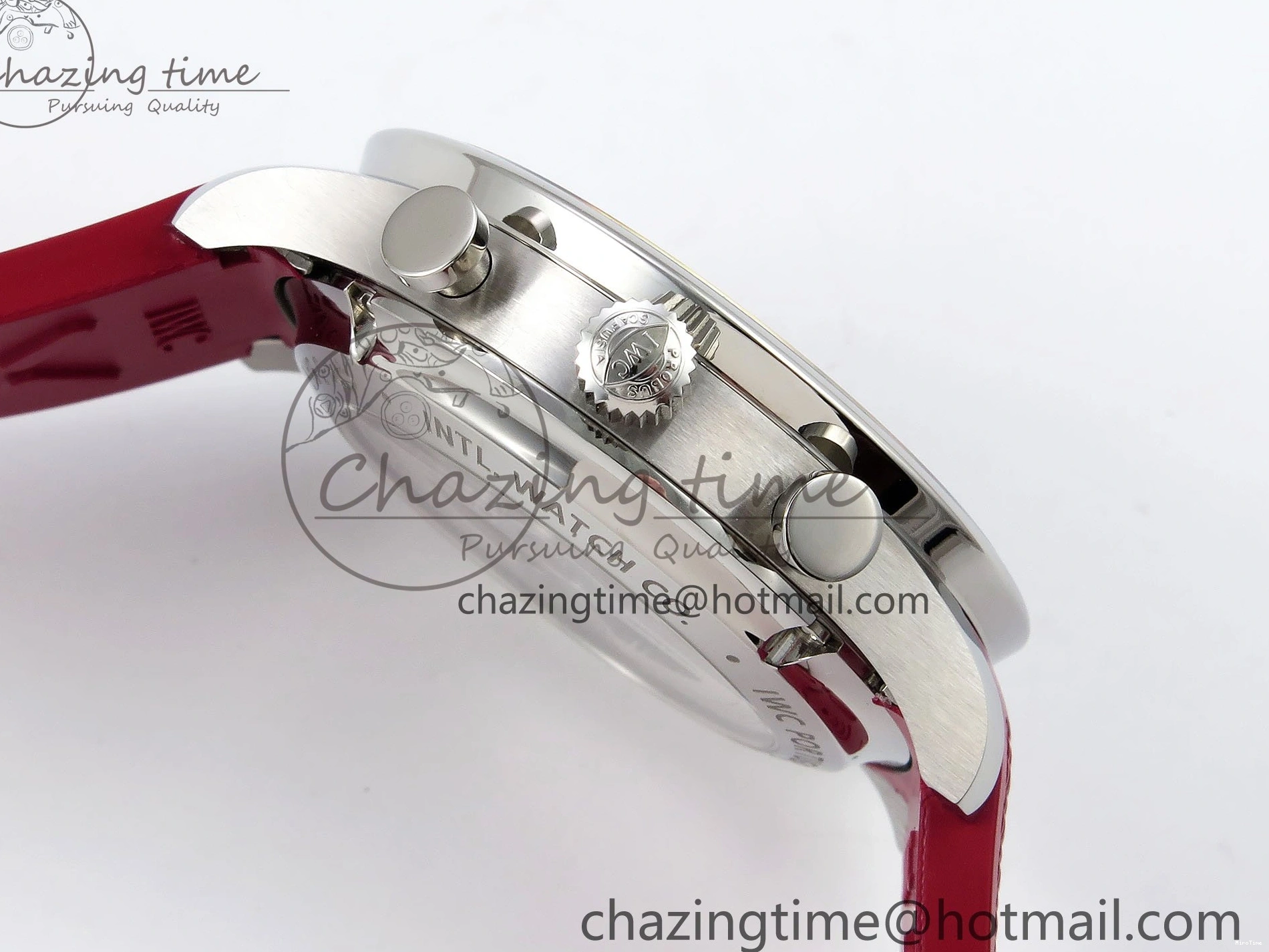 MIROTIME 0111 Reliable Portuguese Chrono IW3716 Z+F 1:1 Best Edition Red Dial on Red Rubber Strap A 7015
